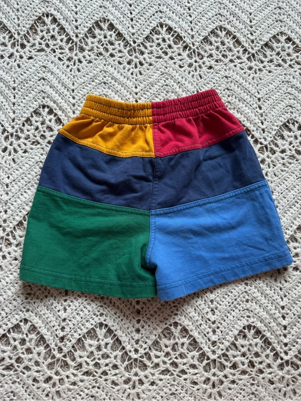90’s Gymboree Rainbow Tag Vintage Color Block Shorts 18-24 mos Primary Colors